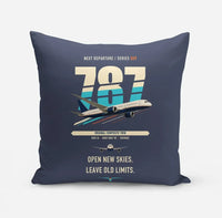 Thumbnail for Boeing 787-8 Dreamliner design on navy blue pillow