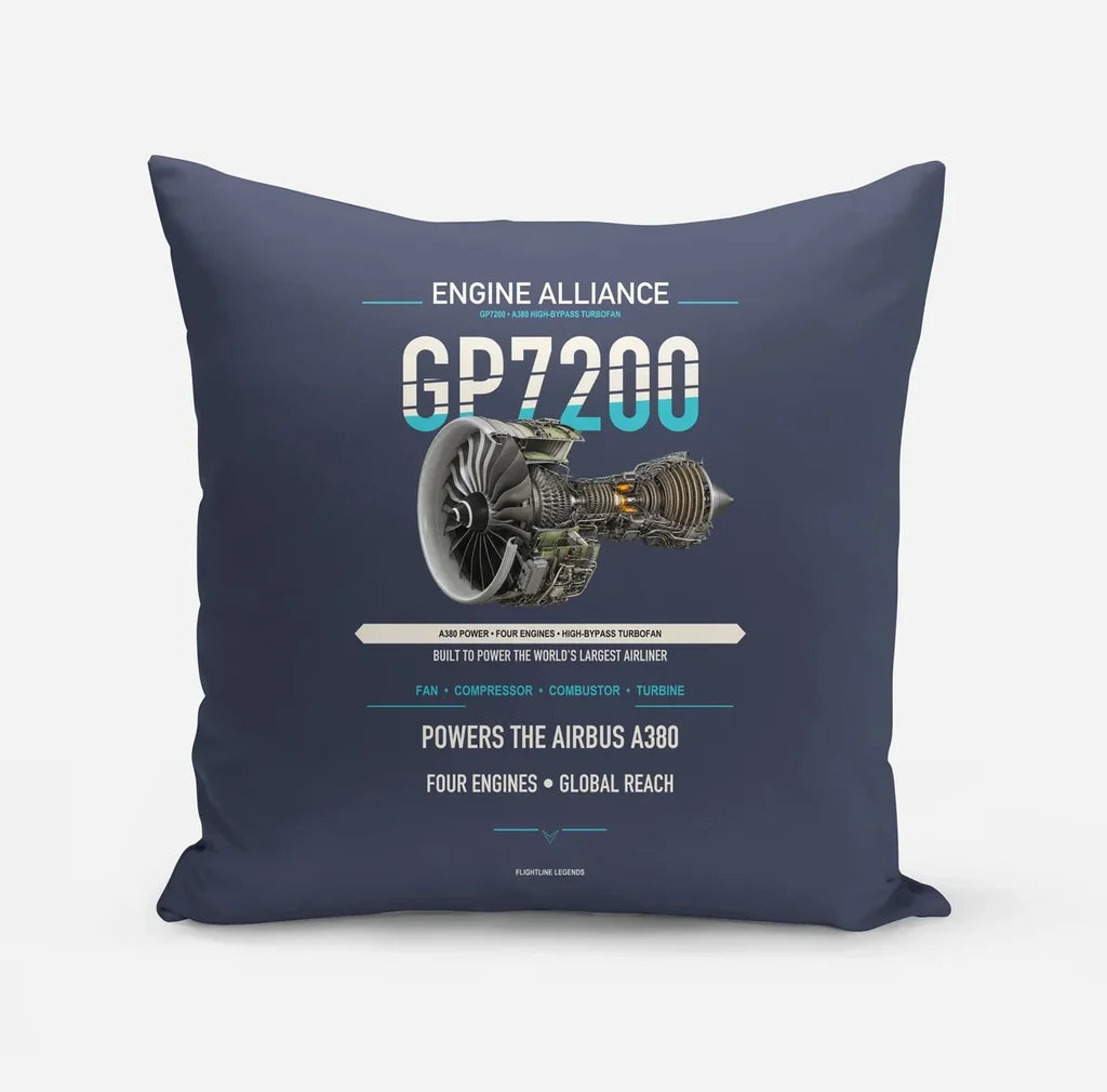 GP7200 design on navy blue pillow