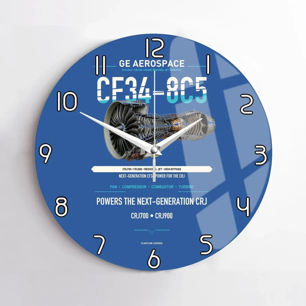 CF34-8C5 design on blue no frame wall clock