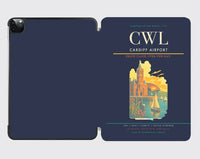 Thumbnail for Cardiff Airport (CWL) design on navy blue ipad tablet case