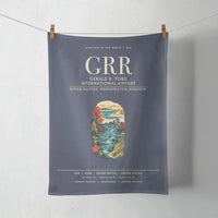 Thumbnail for Gerald R. Ford International Airport Grand Rapids (GRR) design on navy blue towel