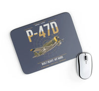Thumbnail for P-47D Thunderbolt Razorback design on navy blue rectangle mouse pad
