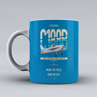 Thumbnail for Cessna A188B AgTruck design on turquoise ceramic mug, double-side print