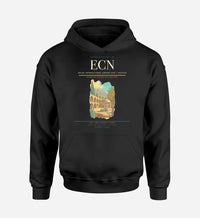 Thumbnail for Ercan International Airport (ECN) design on black hoodie single-side print