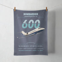 Thumbnail for Bombardier Challenger 600 design on navy blue towel