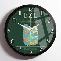 Thumbnail for Philip S. W. Goldson International Airport BZE Wall-Clock Framed - Dark Green