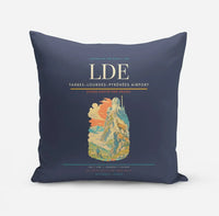 Thumbnail for Tarbes–Lourdes–Pyrénées Airport (LDE) design on navy blue pillow