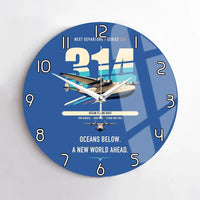 Thumbnail for Boeing 314 Clipper design on blue no frame wall clock