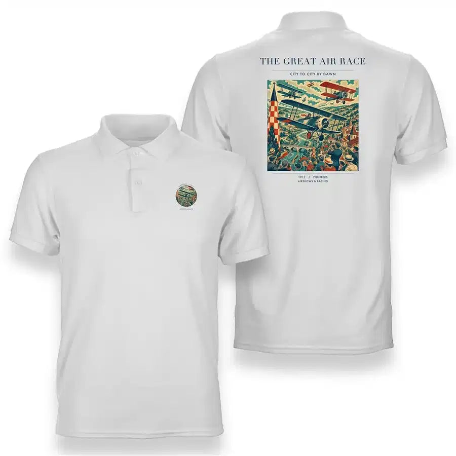 VINTAGE G4003 - The Great Air Race - Double-Side Polo T-Shirt design on white