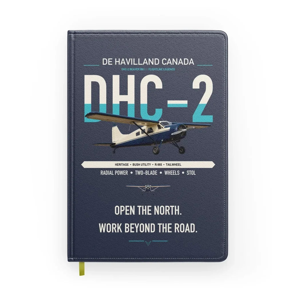 DHC-2 Beaver Mk I design on navy blue notebook