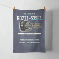 Thumbnail for RB211-535E4 design on navy blue towel
