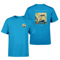 Thumbnail for VINTAGE G4307 - The Ocean Liner Rivalry - Double-Side T-Shirt design on turquoise double side t shirt