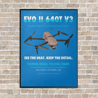 Thumbnail for Autel EVO II Dual 640T V3 vertical canvas print - framed - turquoise background