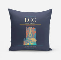 Thumbnail for Liège Airport (LGG) design on navy blue pillow