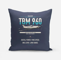 Thumbnail for Daher TBM 960 design on navy blue pillow
