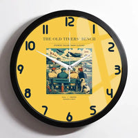 Thumbnail for VINTAGE G4140 - The Old Timers' Bench - Designed Wall Clocks design on yellow framed