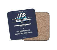 Thumbnail for Cessna 408 SkyCourier design on navy blue 1 piece coaster
