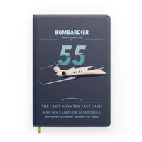 Thumbnail for Bombardier Learjet 55 design on navy blue notebook