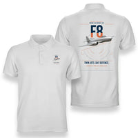 Thumbnail for Gloster Meteor F8 design on white double-side polo t-shirt, double-side print