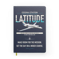 Thumbnail for Cessna Citation Latitude design on navy blue notebook