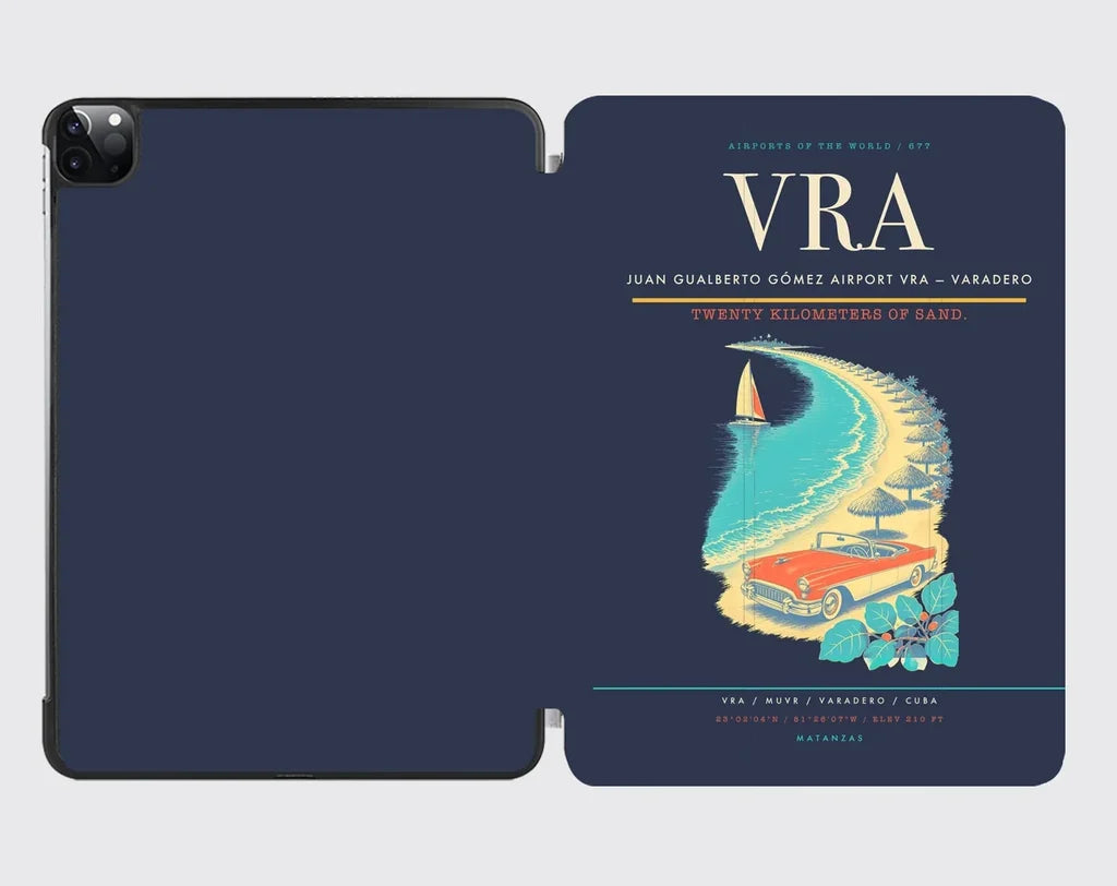 Juan Gualberto Gómez Airport (VRA) design on navy blue ipad tablet case