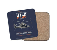 Thumbnail for Airbus H155 EC155 B1 design on navy blue 1 piece coaster
