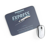 Thumbnail for Bombardier Global Express design on navy blue rectangle mouse pad