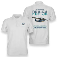 Thumbnail for PBY-5A Catalina design on white double-side polo t-shirt, double-side print