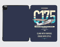 Thumbnail for Cessna 175 Skylark design on navy blue ipad tablet case