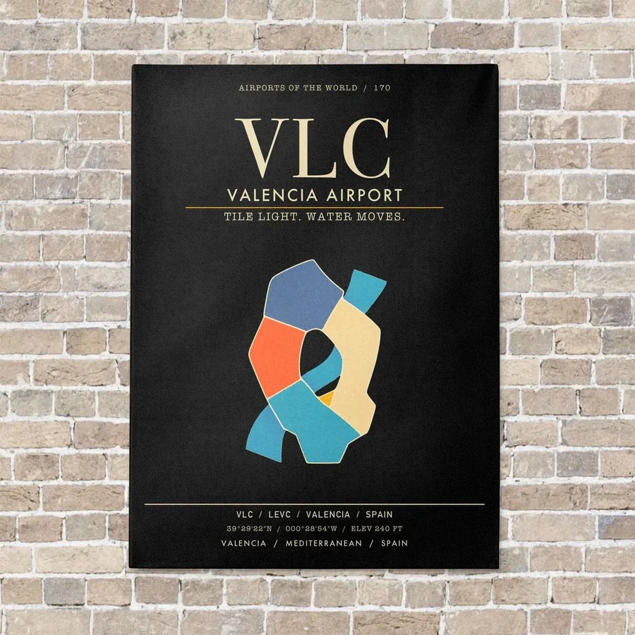 Valencia Airport VLC - Canvas Framed - Black