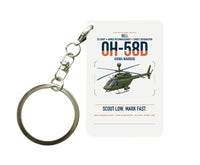 Thumbnail for Bell OH-58D Kiowa Warrior design on white designed key chain, double-side print