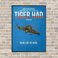 Thumbnail for Airbus Helicopters Tiger HAD vertical canvas print - framed - turquoise background