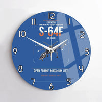 Thumbnail for Erickson S-64F Air Crane design on blue no frame wall clock
