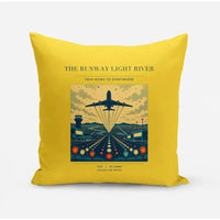 Thumbnail for VINTAGE G4303 - The Runway Light River - Designed Pillows design on yellow