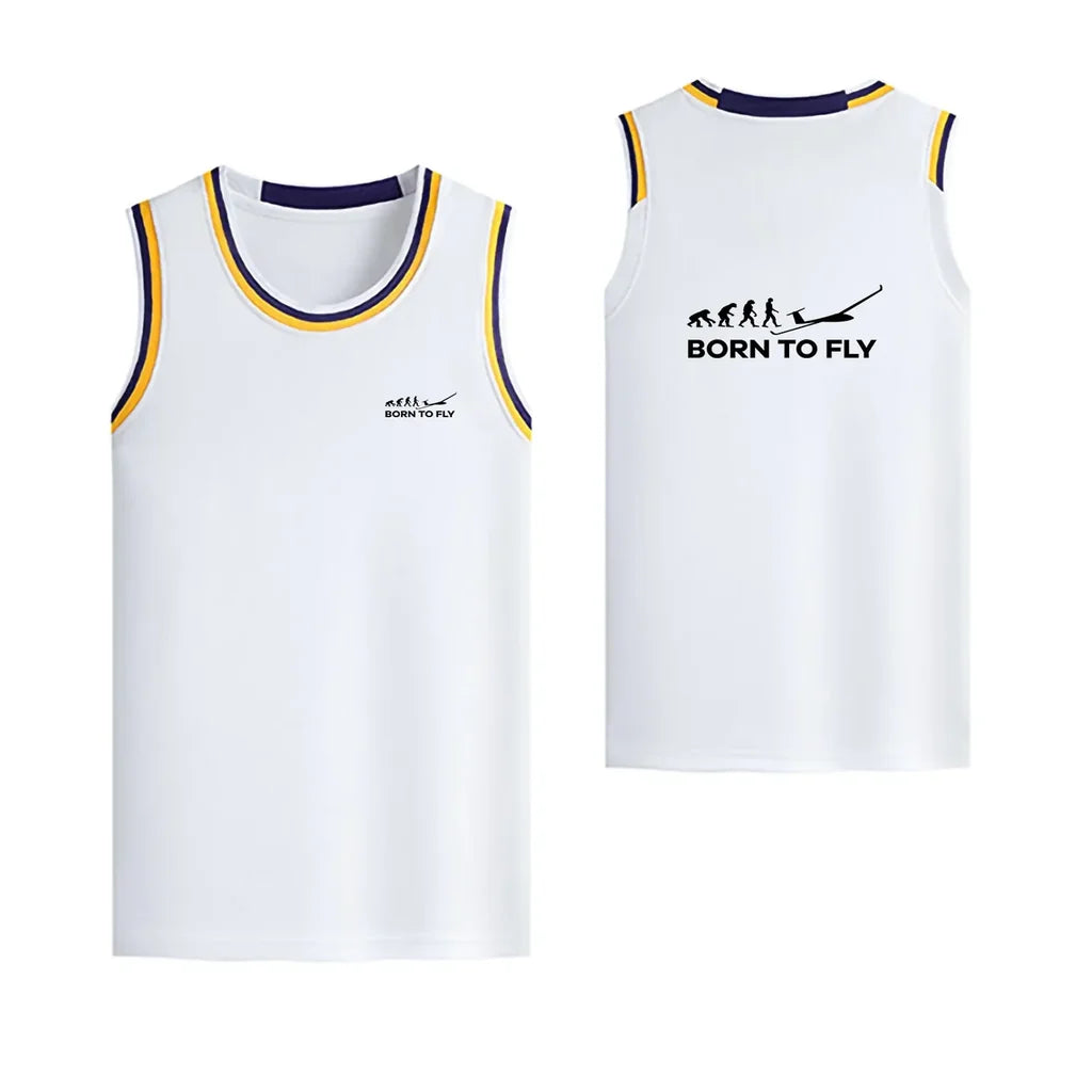 Born To Fly Glider Designed Basketball Style Sports Tank Tops - view 16