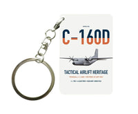 Thumbnail for Transall C-160D design on white designed key chain, double-side print