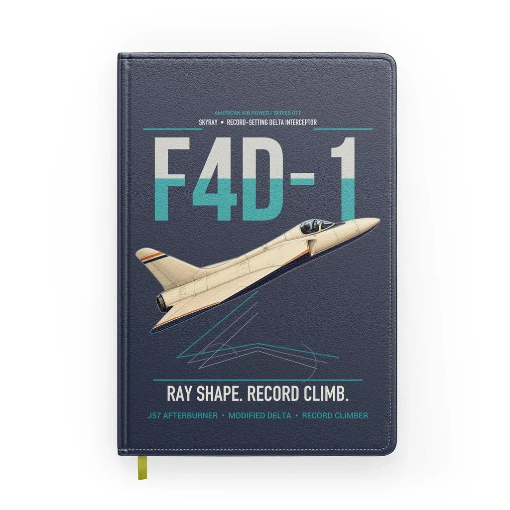 F4D-1 Skyray design on navy blue notebook