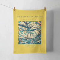 Thumbnail for VINTAGE G4067 - The Warm Winds Crossing - Designed Towels design on yellow