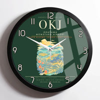 Thumbnail for Okayama Momotaro Airport OKJ Wall-Clock Framed - Dark Green