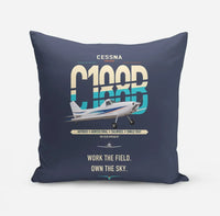 Thumbnail for Cessna A188B AgTruck design on navy blue pillow