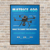 Thumbnail for DJI Matrice 400 vertical canvas print - framed - turquoise background