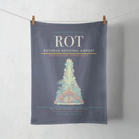 Thumbnail for Rotorua Regional Airport (ROT) design on navy blue towel