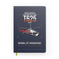 Thumbnail for Turkish Aerospace T625 Gökbey design on navy blue notebook