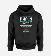 Thumbnail for DHC-3 Otter design on black double-side hoodie, single-side print