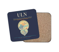 Thumbnail for Chinggis Khaan International Airport (ULN) design on navy blue 1 piece coaster