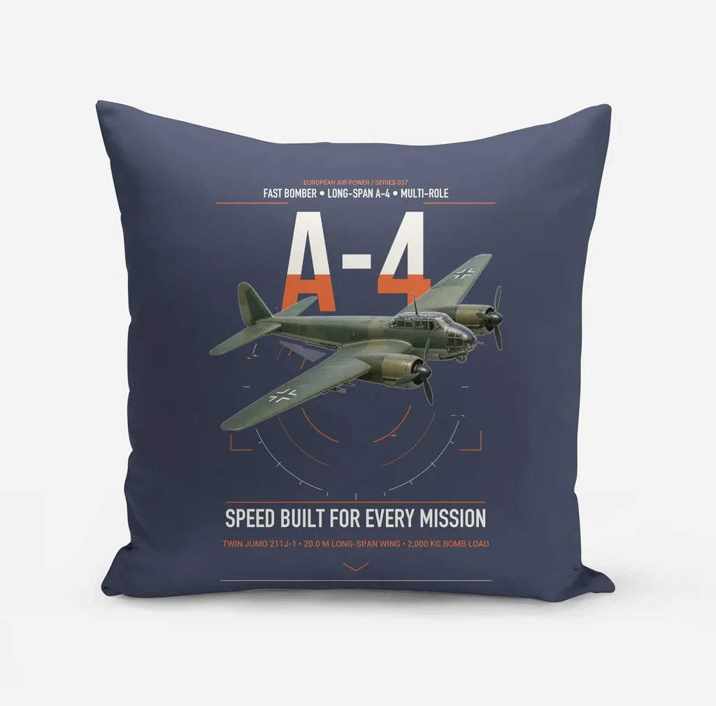 Junkers Ju 88A-4 design on navy blue pillow