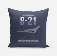 Thumbnail for B-21 Raider design on navy blue pillow