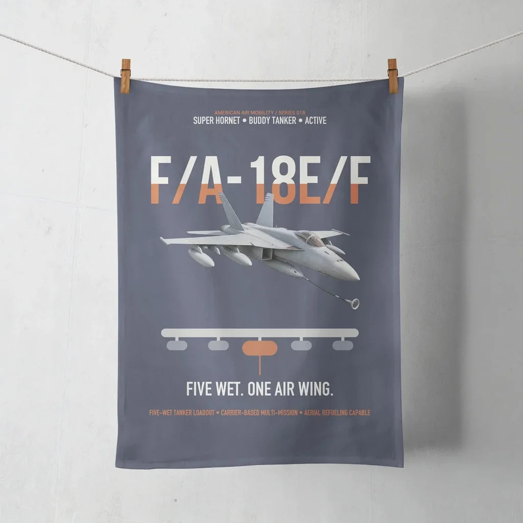F A-18E F Buddy Tanker design on navy blue towel