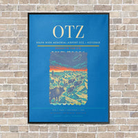 Thumbnail for Ralph Wien Memorial Airport OTZ — Kotzebue vertical canvas print - framed - turquoise background