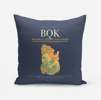 Thumbnail for Brunswick Golden Isles Airport (BQK) design on navy blue pillow